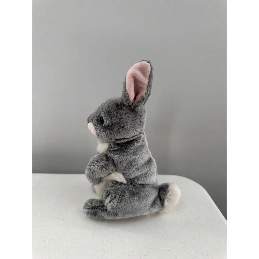 Ty Hoppity Hopper Plush Bunny Toy Gray White 8